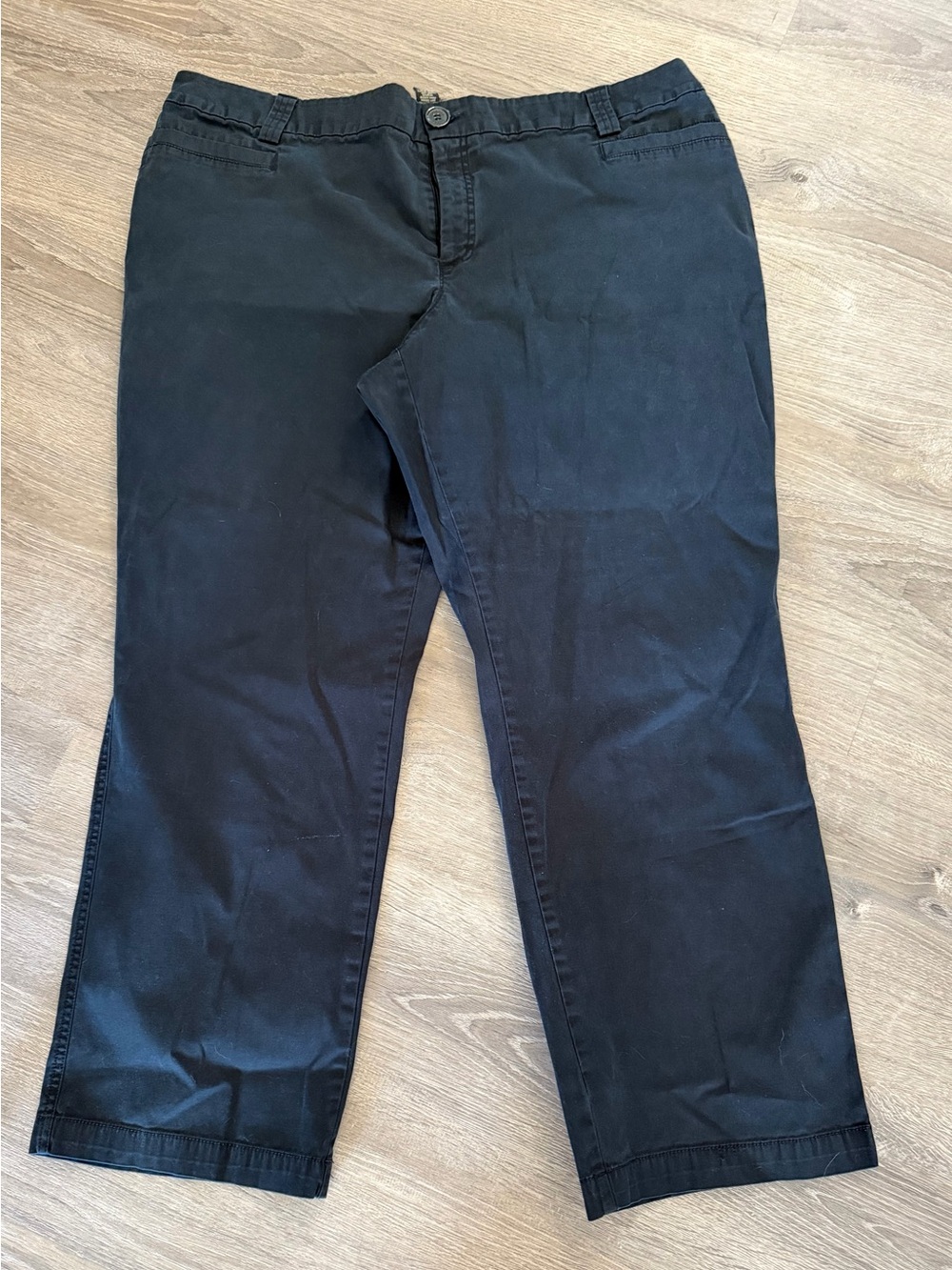 Venezia Black Straight-Leg Pants Size 24 - Picture 1 of 4